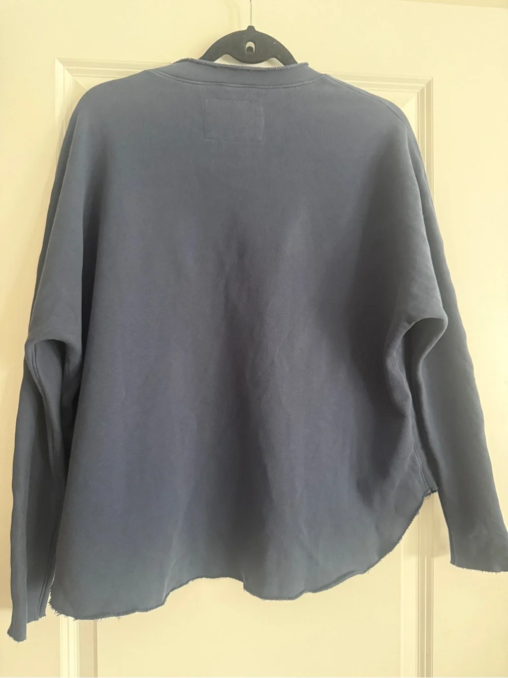 Frank & Eileen Anna Long-Sleeve Capelet Sz Xs in Blue Triple Fleece